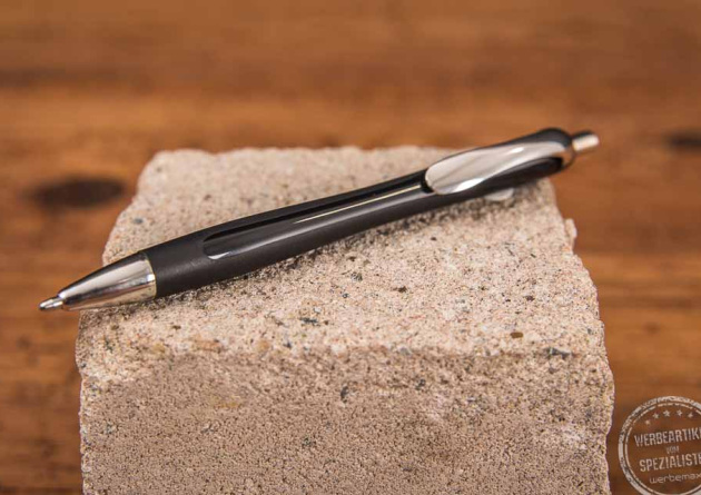 Schneider Slider Rave Kugelschreiber in schwarz bedrucken mit Logo M&ouml;glichkeit