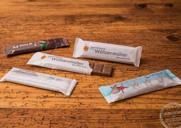 Schokoladenriegel nachhaltig verpackt