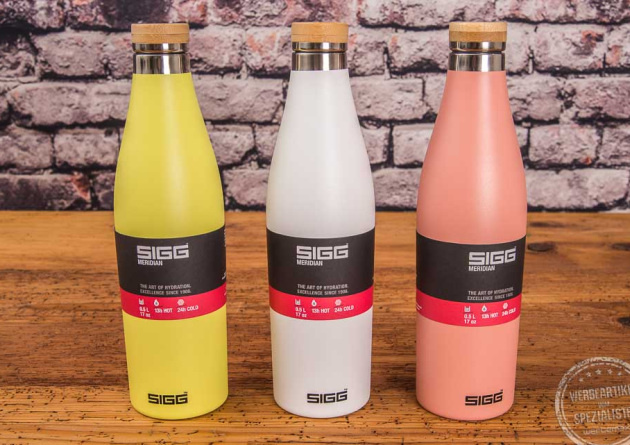 Sigg Meridian in gelb, weiss und rosa