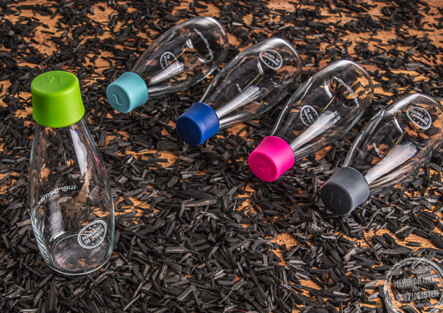 Retap Flasche mit farbigen Deckeln als Werbegeschenk  