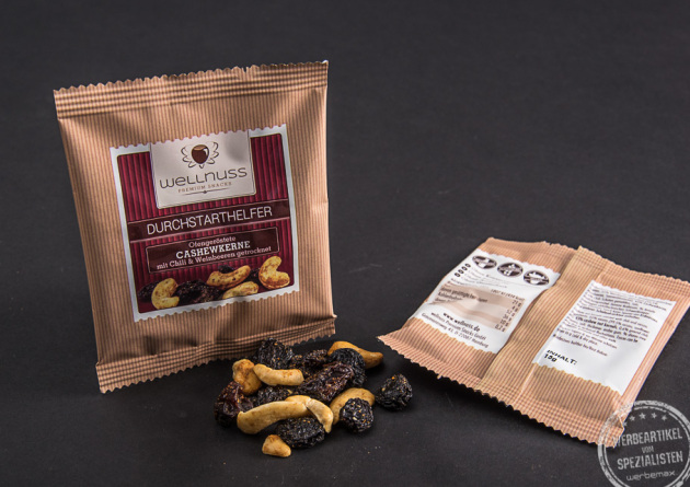 wellnuss premium snacks mit logo
