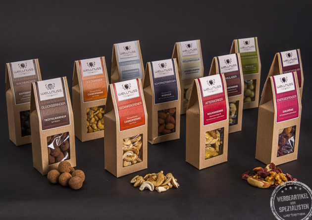 N&uuml;sse als Werbegeschenk in sch&ouml;ner Geschenkverpackung