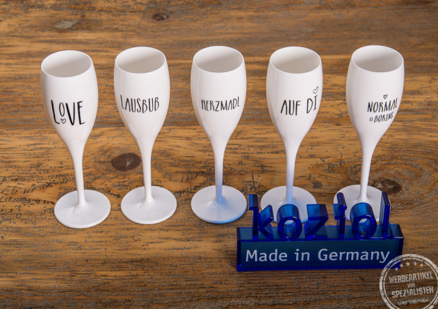 werbemax unzerbrechliches Sektglas Cheer von Koziol