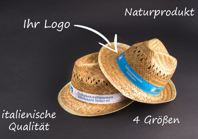 strohhut werbeartikel mit logo