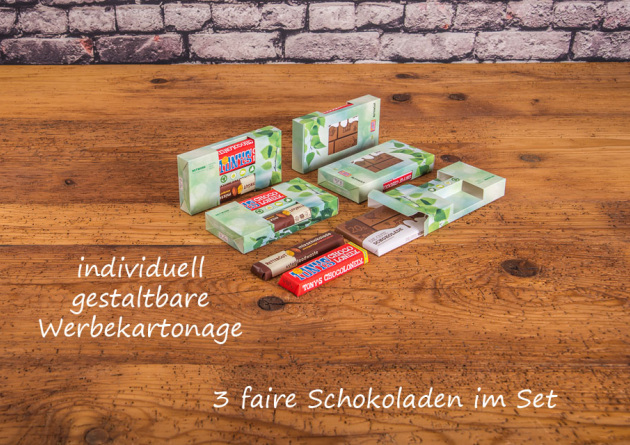 Werbekartonage Tripe Heroes Schokolade