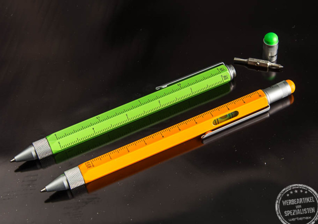 TROIKA CONSTRUCTION Stift mit vielen Funktionen inkl. Logogravur als Pr&auml;mie.