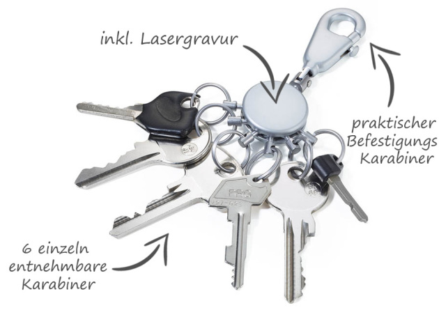 Troika Schlüsselanhänger PATENT mit Logo Gravur