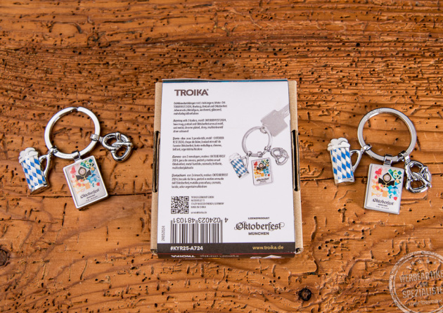 TROIKA Schlüsselanhänger mit 3 Anhängern als Werbeartikel
