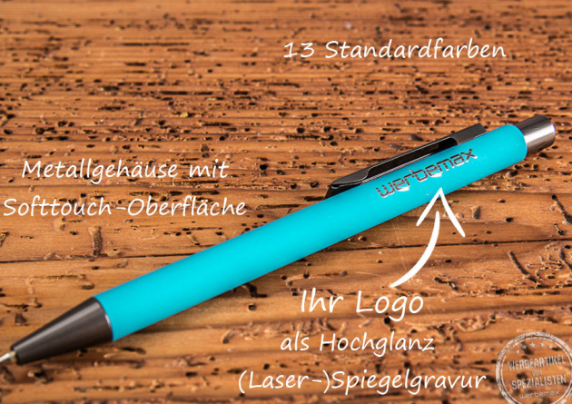 uma metallkugelschreiber mit Logogravur