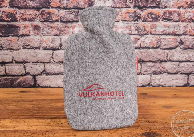 W&auml;rmflasche mit Logodruck f&uuml;r Hotels