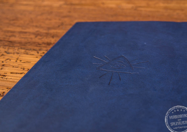 Werbeartikel mit Logo Softcover Notizbuch blau