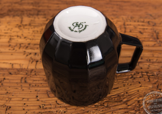 g&uuml;nstige Porzellantasse mit Werbedruck