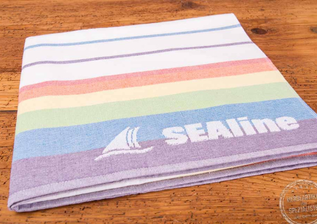 Strandtuch mehrfarbige Einwebung