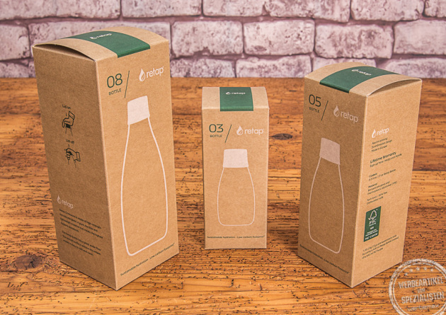 Verpackung der Retap Glasflaschen