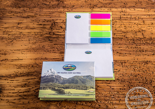 Haftnotizen-Set Hardcover mit Klebezetteln und Filmmarkern mit individueller Gestaltung