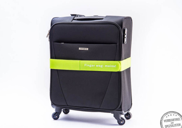 werbemax Speedstrap Kofferband mit Klett und Logodruck