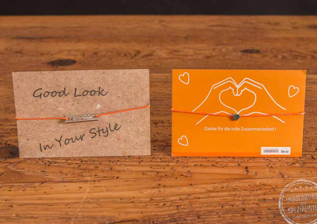 Wunscharmb&auml;nder Werbemittel mit Werbekarte