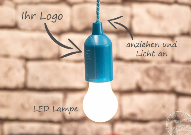 LED Ziemlampe als Werbgeschenk einsetzen in blau