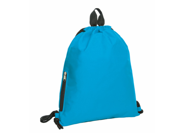 Turnbeutel in auff&auml;lligem tr&uuml;kis