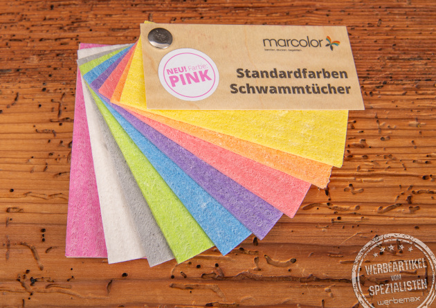 Farbfächer mit Standardfarben Schwammtücher.