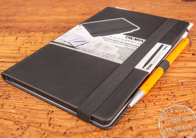 Troika Noitzbuch Slimpad in Schwarz mit Construction Basic in der Farbe gelb