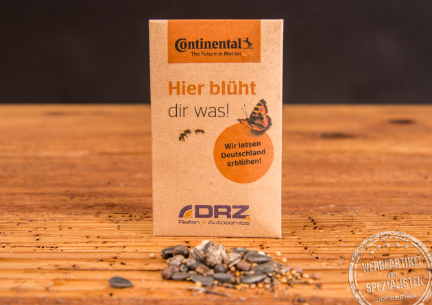 Günstige Werbeartikel, Samentütchen mit individuellem Druck als nachhaltige Werbegeschenke, Mailingartikel oder Mitarbeiterpräsente