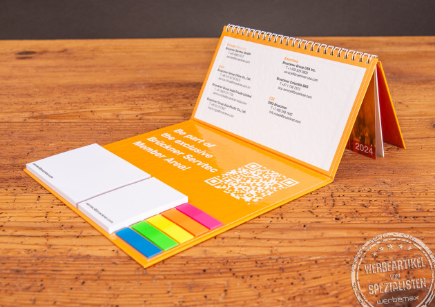 Tischkalender mit gro&szlig;er Werbefl&auml;che als Werbeartikel.