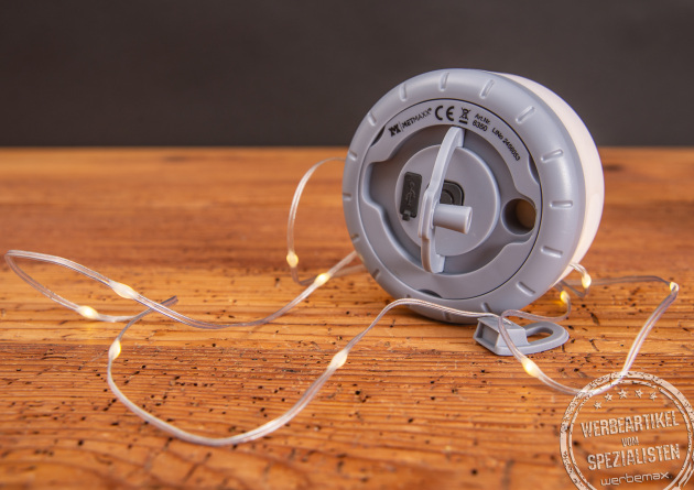 Wiederaufladbares Campinglicht mit integrierter Lichterkette und verschiedenen Lichtmodi