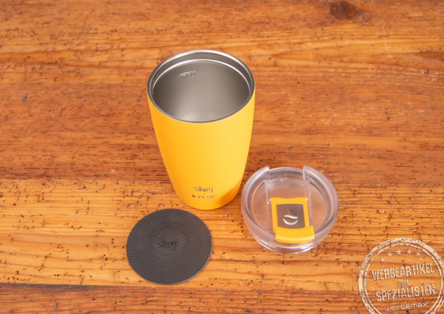 Der magnetische Thermobecher der Marken FLSK und Silwy mit Ihrem Logo als Mitarbeitergeschenk bestellen. 