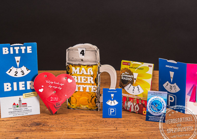 Parkscheiben individuell bedruckt als Give Away.