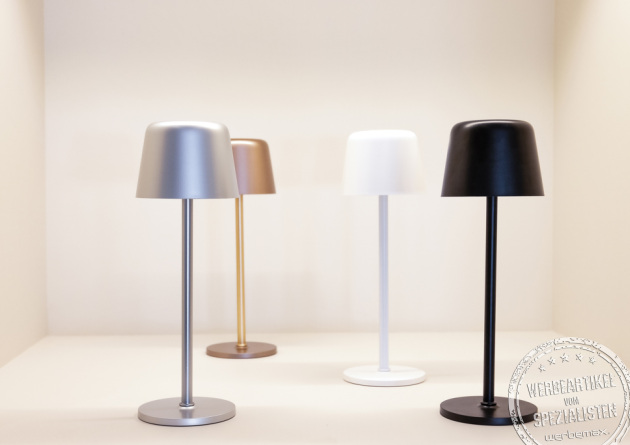 Wiederaufladbare Tischlampe Zenic in 4 dezenten Farben mit 3 Lichtmodi