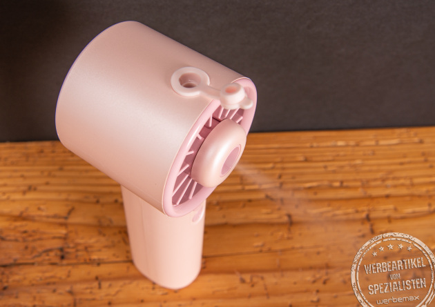 Sommerartikel für Frauen, der Handventilator Ladyaircooler in schimmernden Rose sorgt für Kühlung mit Soforteffekt. 