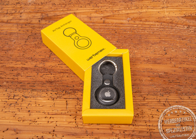 Sch&ouml;ne Geschenkidee f&uuml;r Mitarbeiter, das praktische Apple Airtag mit Schl&uuml;sselanh&auml;nger im sch&ouml;nen Geschenkschuber