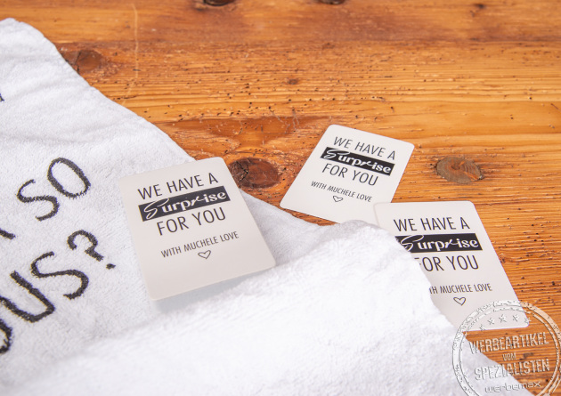 TISSU Presshandtuch als Werbeartikel Referenz Muchele.