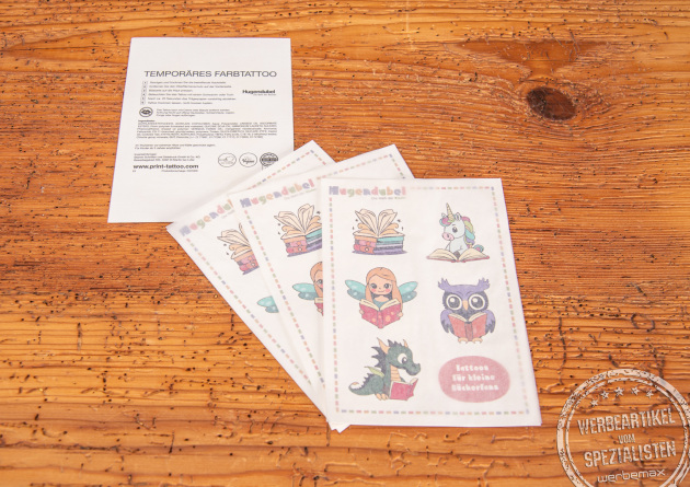 Klebetattoos Referenz Hugendubel als Streuartikel.