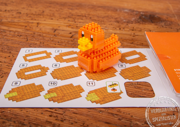 Brixxies Klemmbausteine als Werbeartikel Ente.