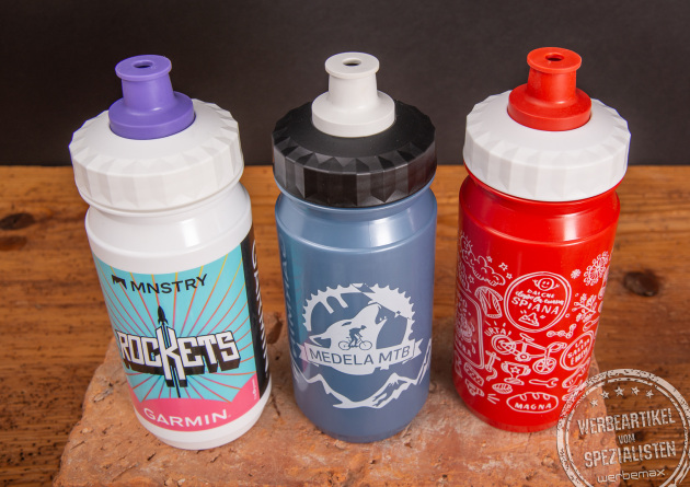 Auslaufsichere Trinkflasche aus Europa mit 360° Logodruck