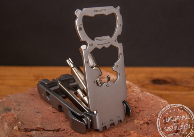 Werbegeschenk Biketool von Richartz mit 32 Funktionen aus rostfreiem Edelstahl als Werbegeschenk verschenken. 