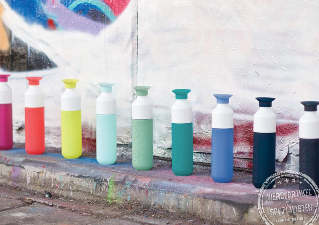 Dopper, die nachhaltige Trinkflasche mit Logo mit 450ml Volumen in ganz vielen Farben als Mitarbeitergeschenk 