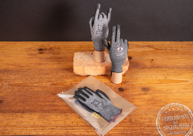 Arbeitshandschuhe als Kundengeschenk mit Logodruck.