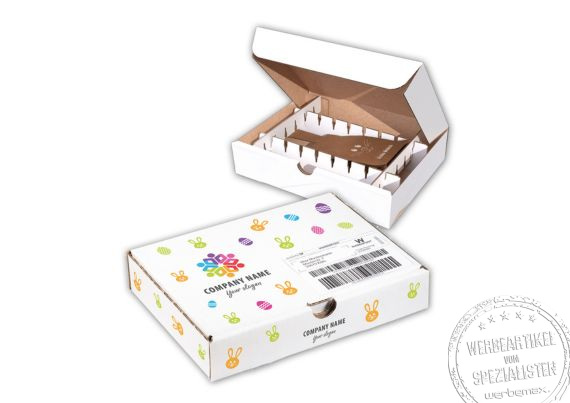 Mailingbox f&uuml;r den Einzelversand f&uuml;r eine s&uuml;&szlig;e Oster&uuml;berraschung im Briefkasten von Kunden und Mitarbeitern.