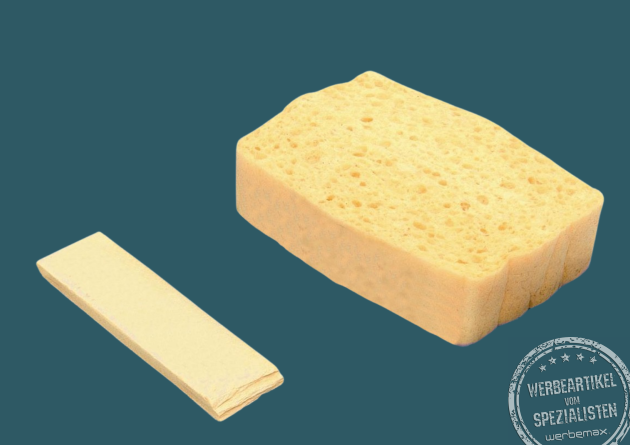 Gepresster Quellschwamm MIDI als Werbeartikel.