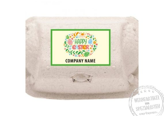 Eierkarton f&uuml;r 2 Logoeier mit 4c-Aufkleber