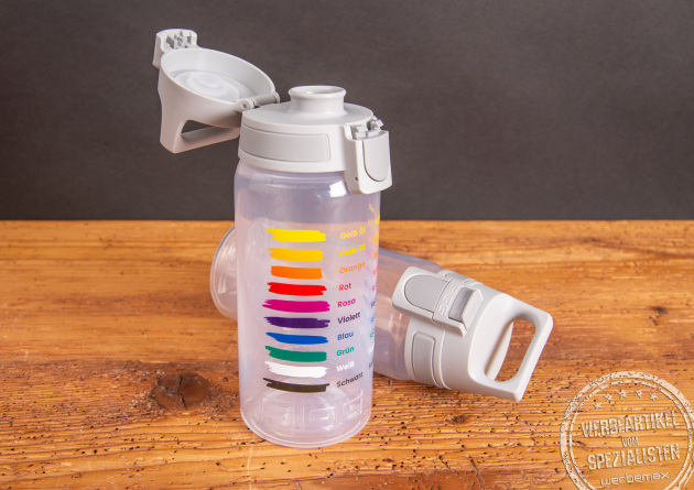 Die Sporttrinkflasche Total Hero von SIGG kann max. 2-farbig bedruckt werden. Jetzt mit Ihrem Logo präsent beim Kunden sein. 