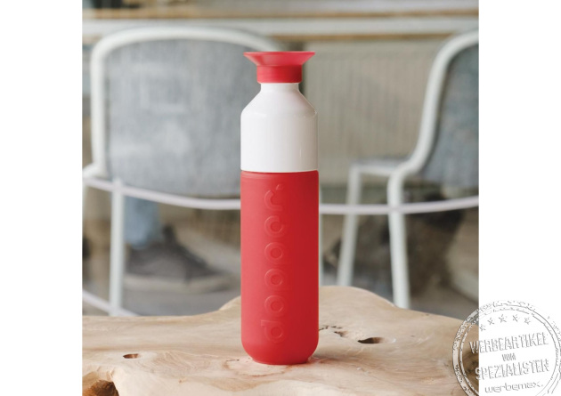 Original Dopper Trinkflasche in wei&szlig;/rot mit Deckel