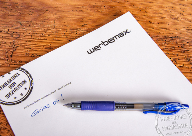 Leichtläufiger Gelschreiber G2 von Pilot Pen als günstiger Streuartikel für Messen und Marketingaktionen. 