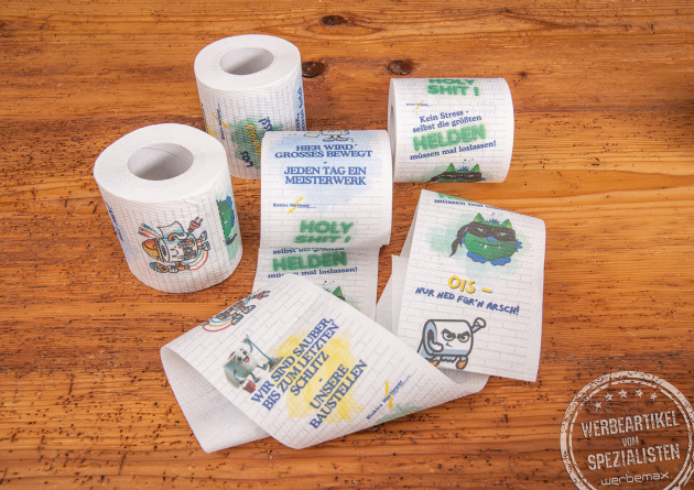 Individuell bedrucktes Klopapier Referenz Elektro Hartinger.