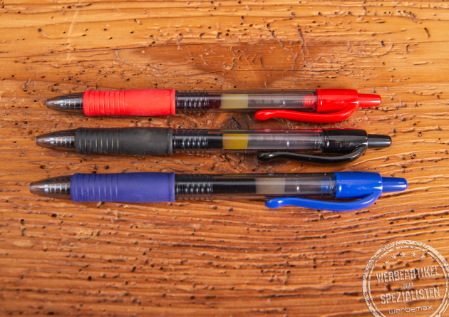 Gelschreiber in verschiedenen Farben. Jetzt mit Logo bedruckbar als g&uuml;nstiger Streuartikel f&uuml;r Messen, Events und Tagungen