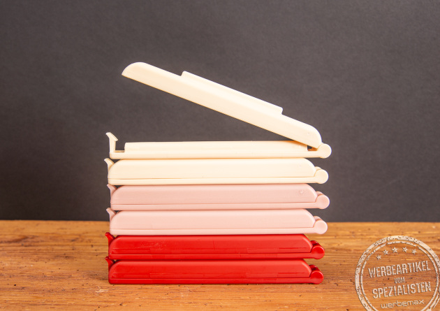 Robuste T&uuml;tenclips Daclipa by Jell in Rot, Rosa und Creme