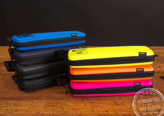 Auffälliges Werbegeschenk von Knirps - der bunte Taschenschirm in Neonfarben ist auffällig, hochwertig und absolut robust. Das DryCase ist eine schöne, schlanke Aufbewahrung und schützt Ihre Sachen vor Nässe. 